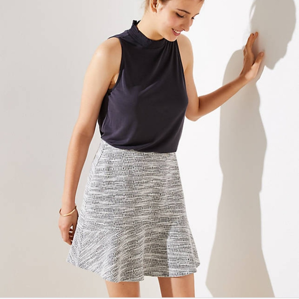 LOFT tweed flounce skirt